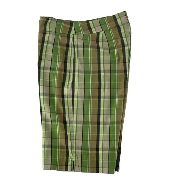 Jones New York Signature Womens Green Plaid Bermuda Shorts Size 10 - Picture 4 of 7